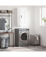 Armoire murale blanc brillant 34,5x34x90 cm bois d'ingénierie | Mobilier & Déco