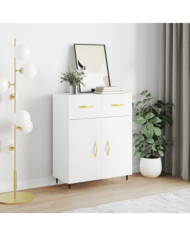 Buffet blanc 69,5x34x90 cm bois d'ingénierie | Mobilier & Déco