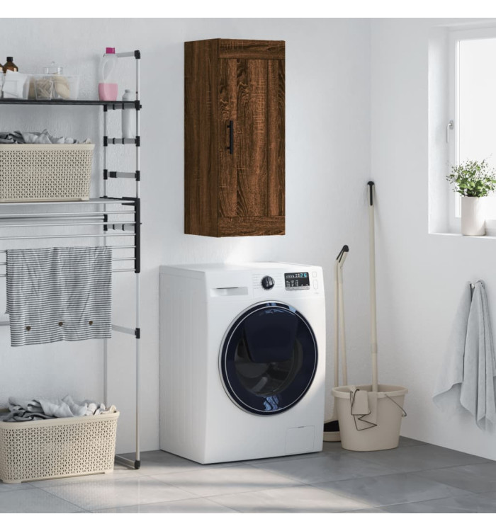 Armoire murale chêne marron 34,5x34x90 cm bois d'ingénierie | Mobilier & Déco