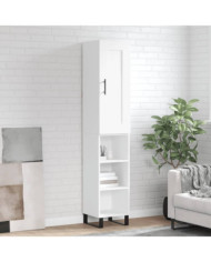 Buffet haut Blanc 34,5x34x180 cm Bois d'ingénierie | Mobilier & Déco
