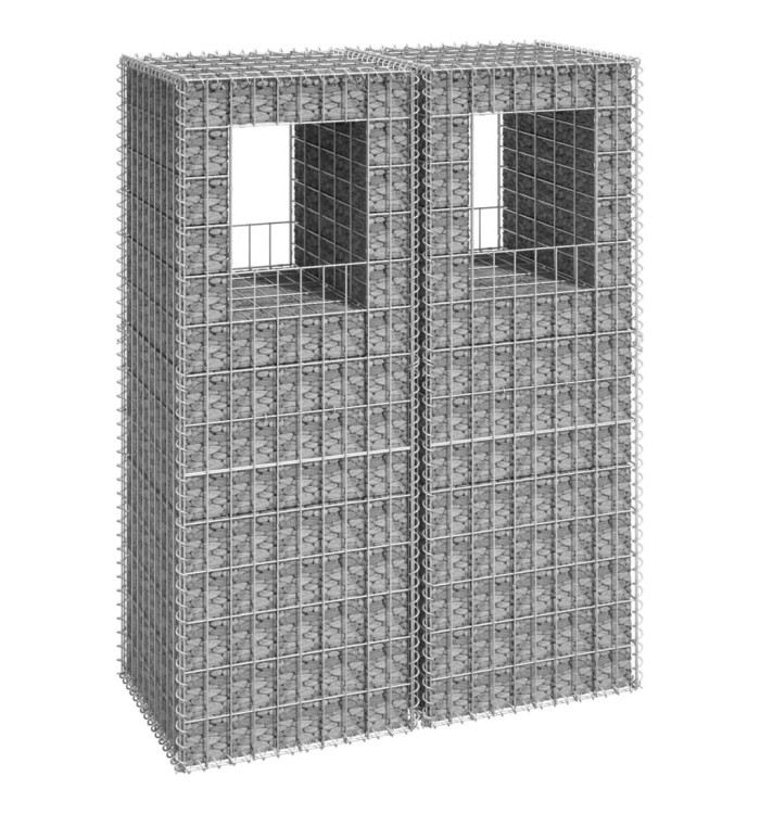 Poteaux à panier de gabion 2 pcs 50x50x140 cm Fer | Mobilier & Déco