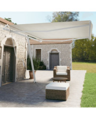 Jeu de poteaux d'auvent blanc 450x245 cm fer | Mobilier & Déco