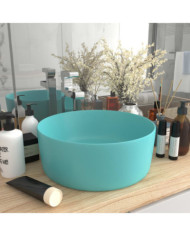 Lavabo rond de luxe Vert clair mat 40x15 cm Céramique | Mobilier & Déco
