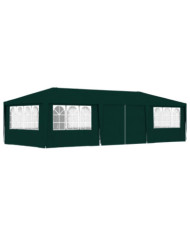 Tente de réception avec parois latérales 4x9 m Vert 90 g/m² | Mobilier & Déco