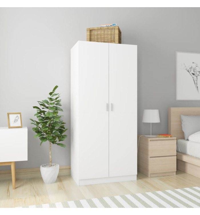 Garde-robe Blanc 80x52x180 cm Bois d’ingénierie | Mobilier & Déco