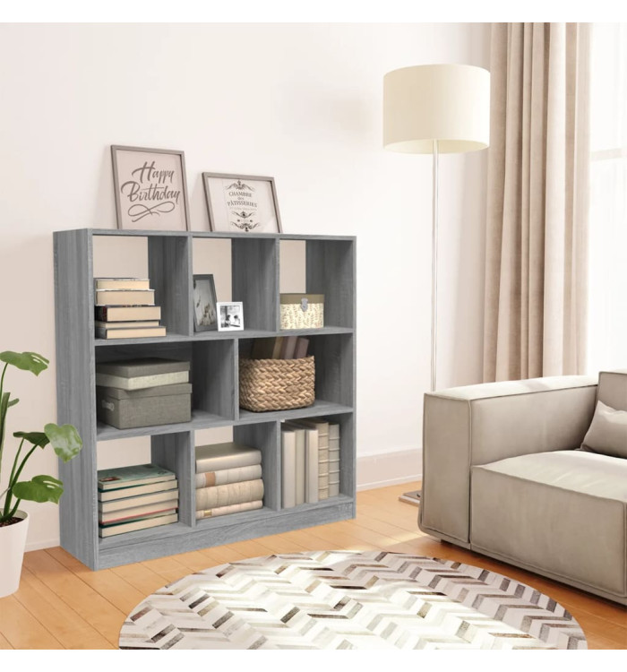 Bibliothèque Sonoma gris 97,5x29,5x100 cm Bois d'ingénierie | Mobilier & Déco