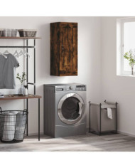 Armoire murale chêne fumé 34,5x34x90 cm bois d'ingénierie | Mobilier & Déco