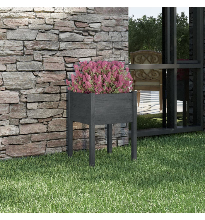 Jardinière Gris 50x50x70 cm Bois de pin massif | Mobilier & Déco