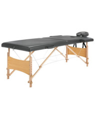 Table de massage avec 2 zones Cadre en bois Anthracite 186x68cm | Mobilier & Déco