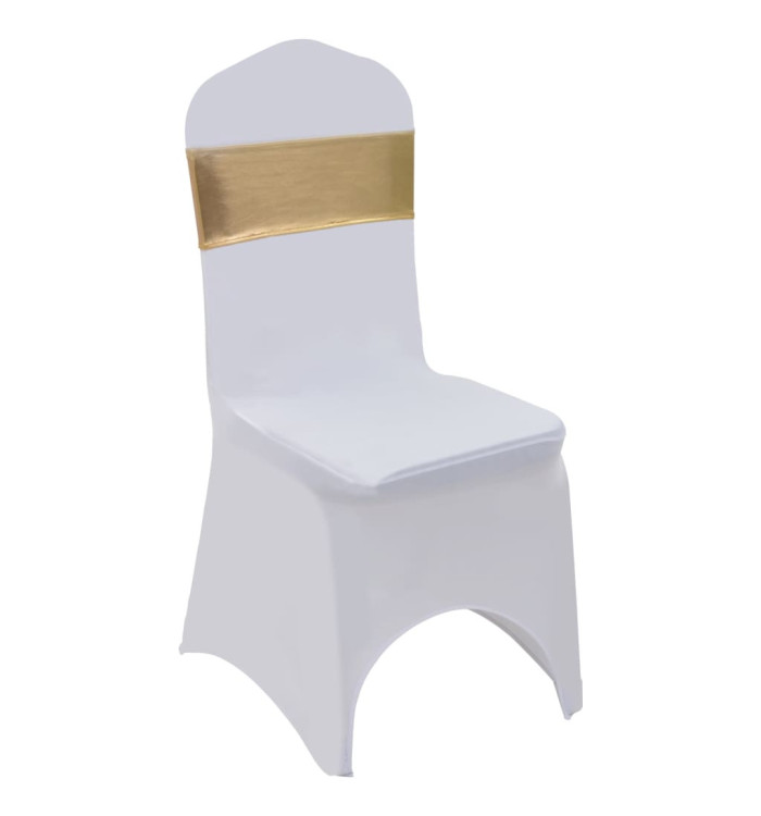 Ruban élastique de chaise 25 pcs avec boucle à diamants Doré | Mobilier & Déco