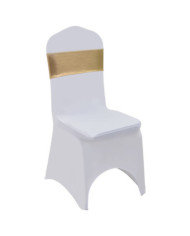 Ruban élastique de chaise 25 pcs avec boucle à diamants Doré | Mobilier & Déco