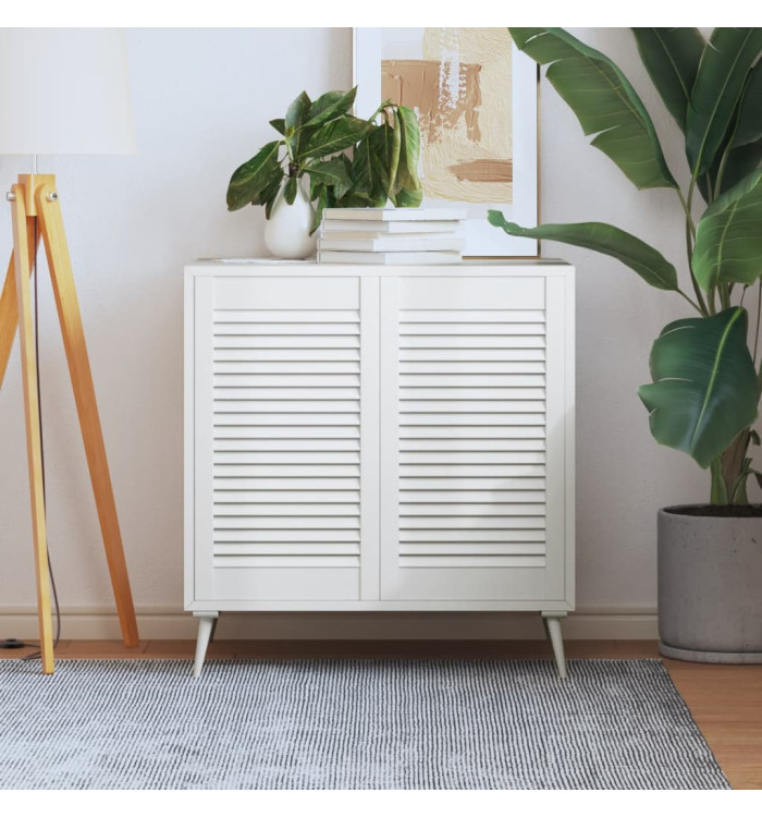 Portes d'armoire à persiennes 2 pcs blanc 69x39,4 cm pin massif | Mobilier & Déco