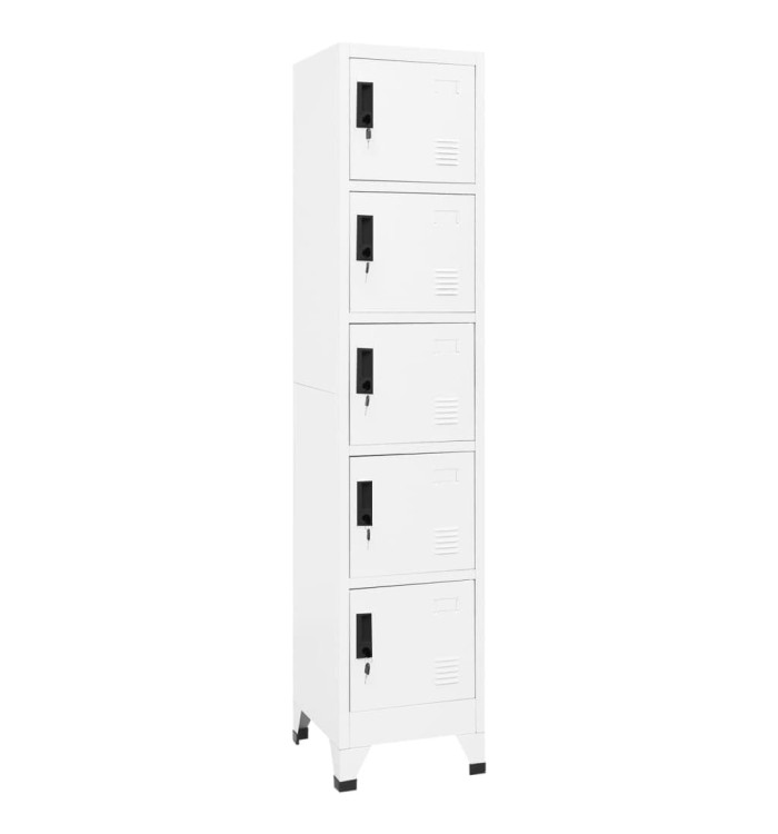 Armoire à casiers Blanc 38x40x180 cm Acier | Mobilier & Déco