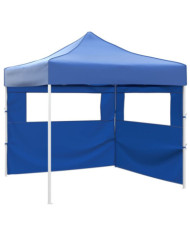 Tente pliable avec 2 parois 3 x 3 m Bleu | Mobilier & Déco