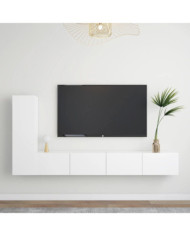 Ensemble de meubles TV 3 pcs Blanc Bois d'ingénierie | Mobilier & Déco