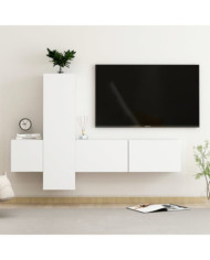 Ensemble de meubles TV 3 pcs Blanc Bois d'ingénierie | Mobilier & Déco