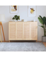 Portes d'armoire à persiennes 4 pcs 99,3x39,4 cm pin massif | Mobilier & Déco