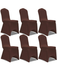 Housse de chaise extensible 6 pcs marron | Mobilier & Déco
