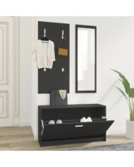 Ensemble d'armoires à chaussures 3-en-1 Noir Bois d'ingénierie | Mobilier & Déco