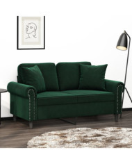 Coussins décoratifs lot de 2 Vert foncé 40x40 cm Velours | Mobilier & Déco