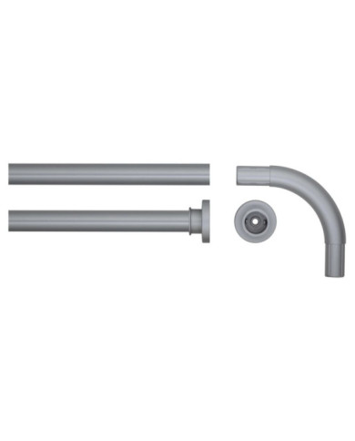 Sealskin Tringle de rideau de douche d'angle 90x90 cm Gris mat | Mobilier & Déco