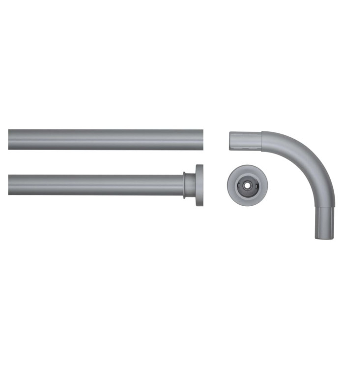 Sealskin Tringle de rideau de douche d'angle 90x90 cm Gris mat | Mobilier & Déco