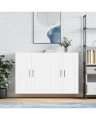 Armoires murales 2 pcs blanc bois d'ingénierie | Mobilier & Déco
