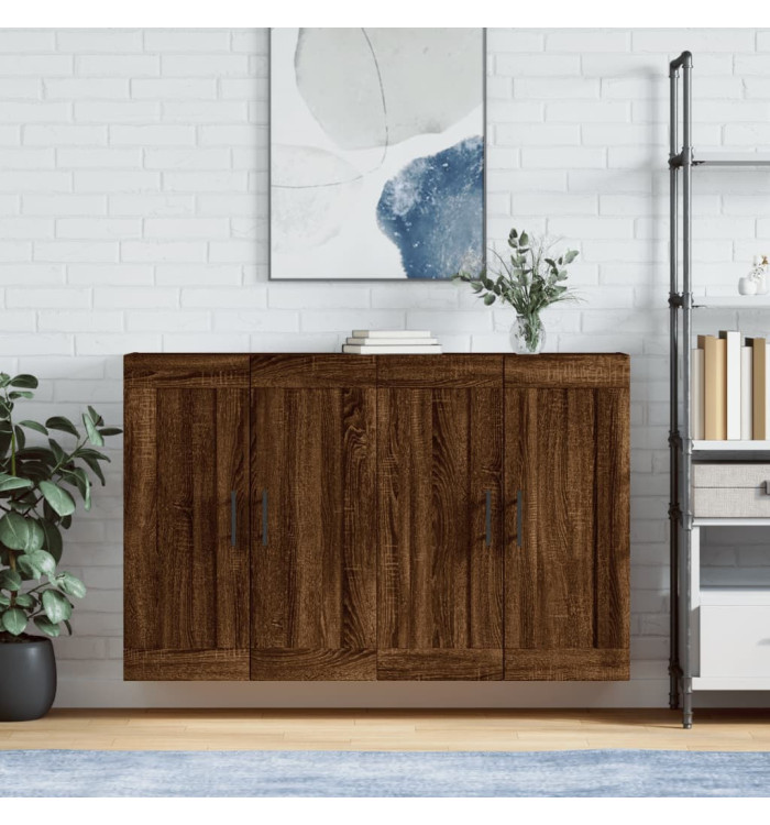 Armoires murales 2 pcs chêne marron bois d'ingénierie | Mobilier & Déco