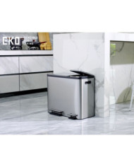 EKO Poubelle à pédale EcoCasa 30+15 L Argenté mat | Mobilier & Déco