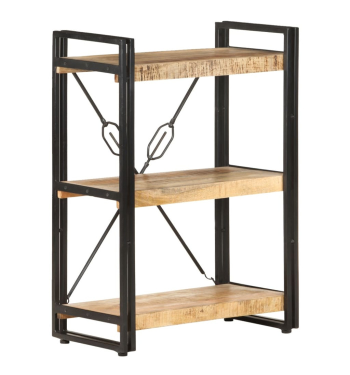 Bibliothèque à 3 niveaux 60x30x80 cm Bois de manguier massif | Mobilier & Déco