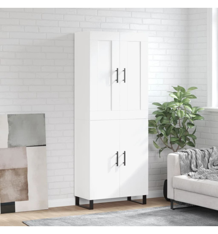 Buffet haut Blanc 69,5x34x180 cm Bois d'ingénierie | Mobilier & Déco