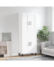 Buffet haut Blanc 69,5x34x180 cm Bois d'ingénierie | Mobilier & Déco