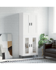 Buffet haut Blanc 69,5x34x180 cm Bois d'ingénierie | Mobilier & Déco