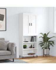 Buffet haut Blanc 69,5x34x180 cm Bois d'ingénierie | Mobilier & Déco