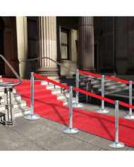 Colonne avec bande de barrière d'aéroport Inox Argenté | Mobilier & Déco