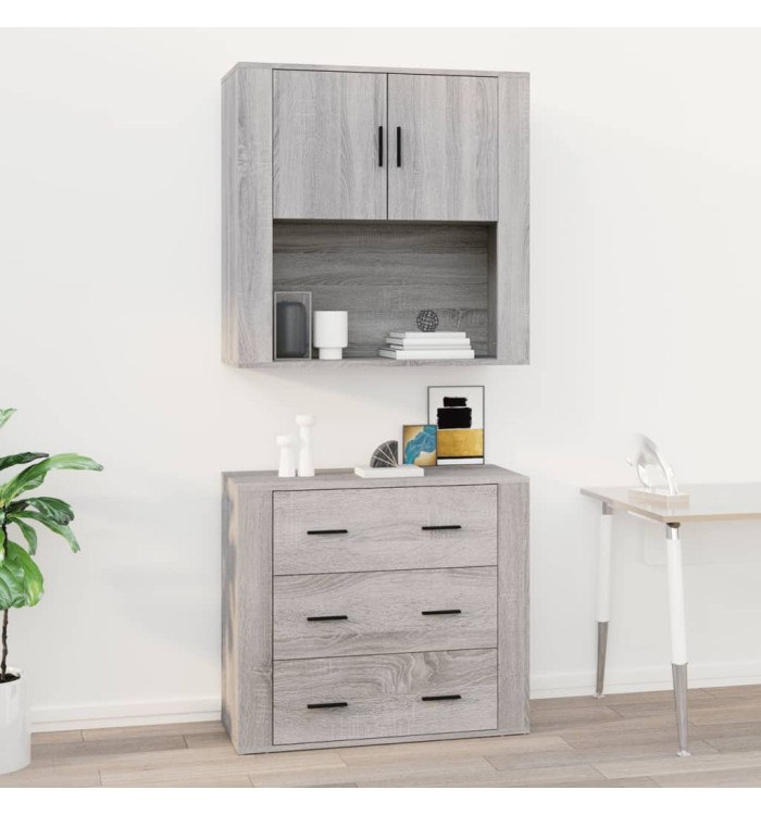 Armoire murale Sonoma gris 80x33x80 cm Bois d'ingénierie | Mobilier & Déco