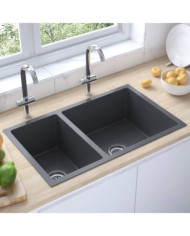 Évier de cuisine Noir Acier inoxydable | Mobilier & Déco