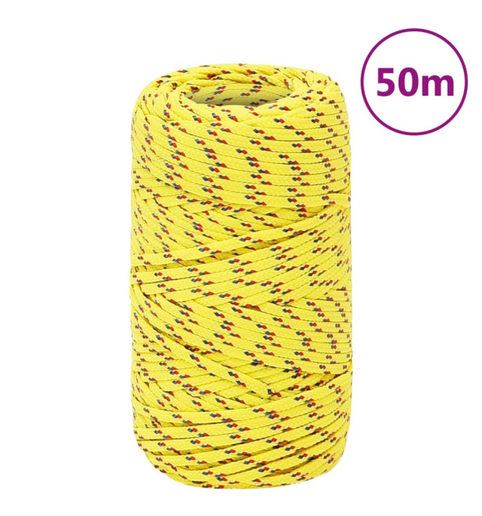 Corde de bateau Jaune 2 mm 50 m Polypropylène | Mobilier & Déco