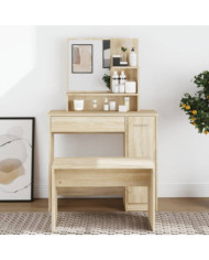 Coiffeuse avec miroir chêne sonoma 86,5x35x136 cm | Mobilier & Déco