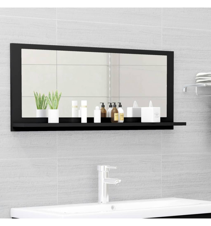 Miroir de salle de bain Noir 90x10,5x37 cm Aggloméré | Mobilier & Déco