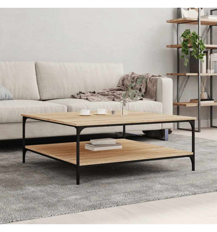 Table basse chêne sonoma 100x100x40 cm bois d'ingénierie | Mobilier & Déco
