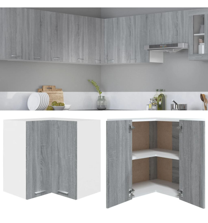 Armoire d'angle suspendue "Lyon" Sonoma gris Bois d'ingénierie | Mobilier & Déco