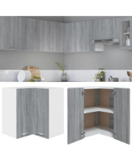 Armoire d'angle suspendue "Lyon" Sonoma gris Bois d'ingénierie | Mobilier & Déco