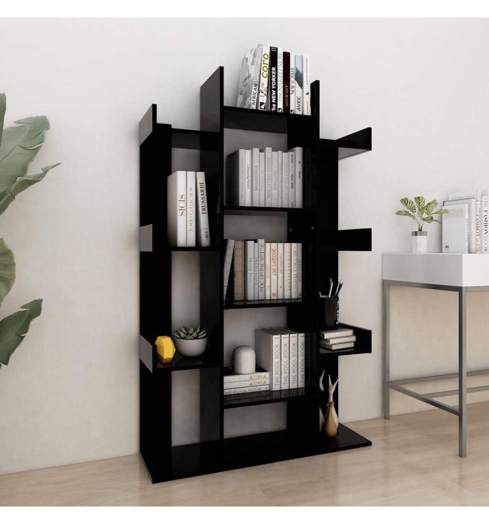 Bibliothèque Noir 86x25,5x140 cm Bois d’ingénierie | Mobilier & Déco