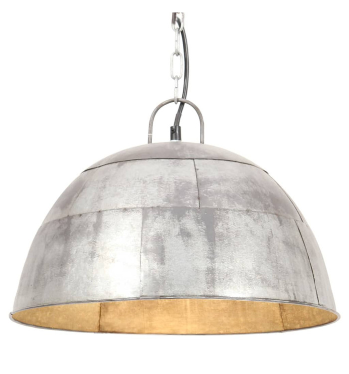 Lampe suspendue industrielle vintage 25 W Argenté Rond 41cm E27 | Mobilier & Déco