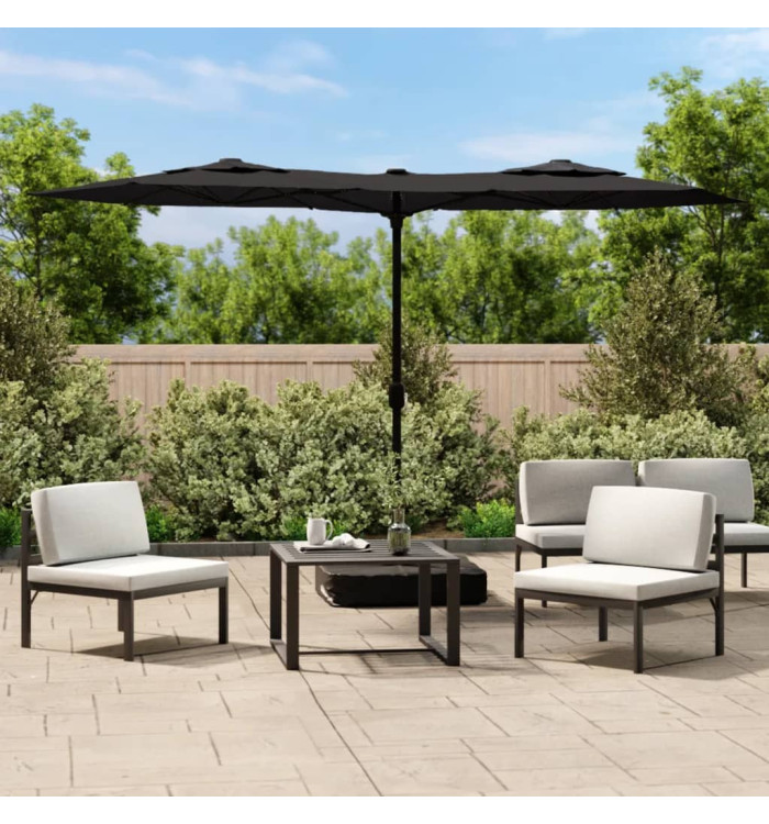 Parasol de jardin à double tête noir 316x240 cm | Mobilier & Déco
