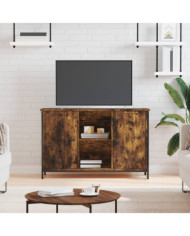 Meuble TV chêne fumé 100x35x65 cm bois d'ingénierie | Mobilier & Déco
