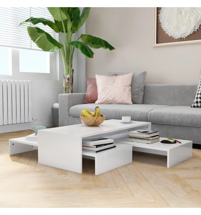 Ensemble de tables basses gigognes blanc brillant | Mobilier & Déco