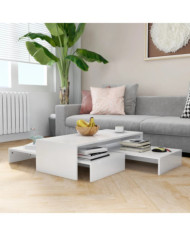 Ensemble de tables basses gigognes blanc brillant | Mobilier & Déco