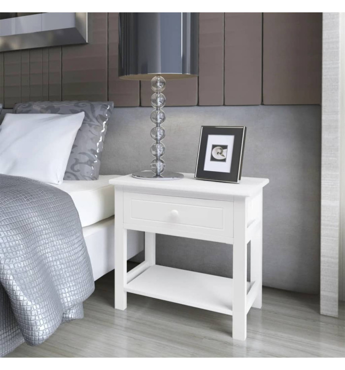 Table de chevet Bois Blanc | Mobilier & Déco